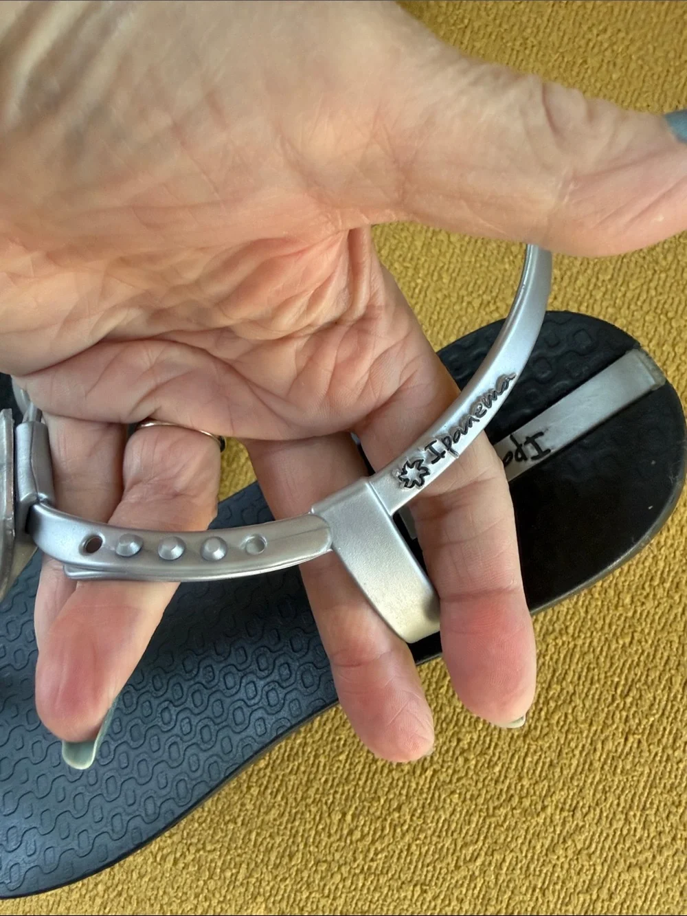 Ipanema Silver Thong T-Strap Sandals